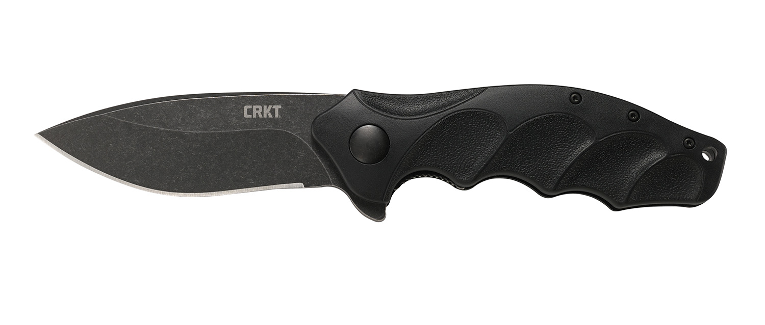 CRKT K221KKP Foresight Assisted 3.53" Folding Modified Drop Point Plain Black Stonewashed 4116 Stainless Steel Blade/ Black Contoured GRN Handle Includes Pocket Clip