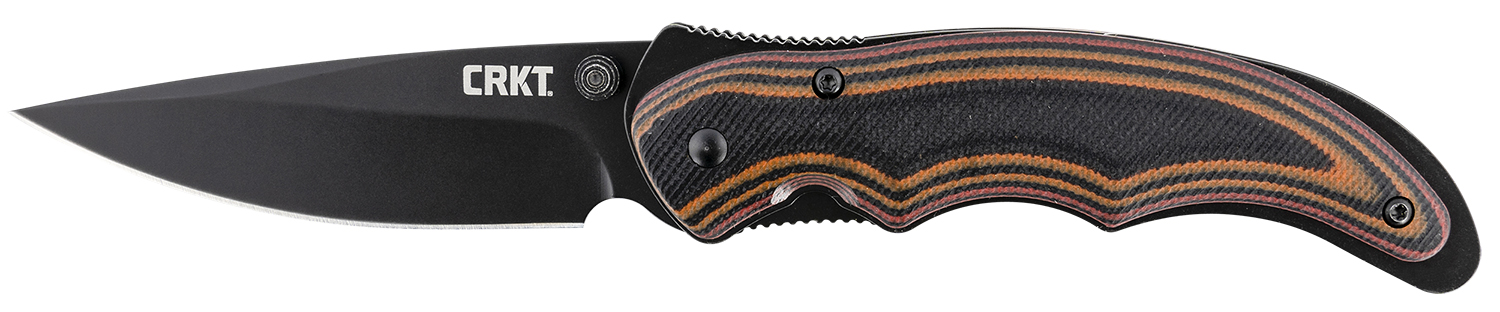 CRKT 1105K Endorser  3.18" Folding Drop Point Plain Black Oxide 8Cr14MoV SS Blade/Multi-Color G10 Handle Includes Pocket Clip