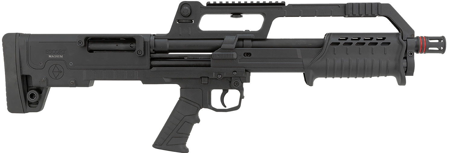 Escort HEBP12180101 PX BullTac 12 Gauge Pump 3" 5+1 18" Black Stainless Steel Barrel, Black Aluminum/Polymer Receiver w/Picatinny Rail, Black Bullpup Synthetic Stock, Black Grip