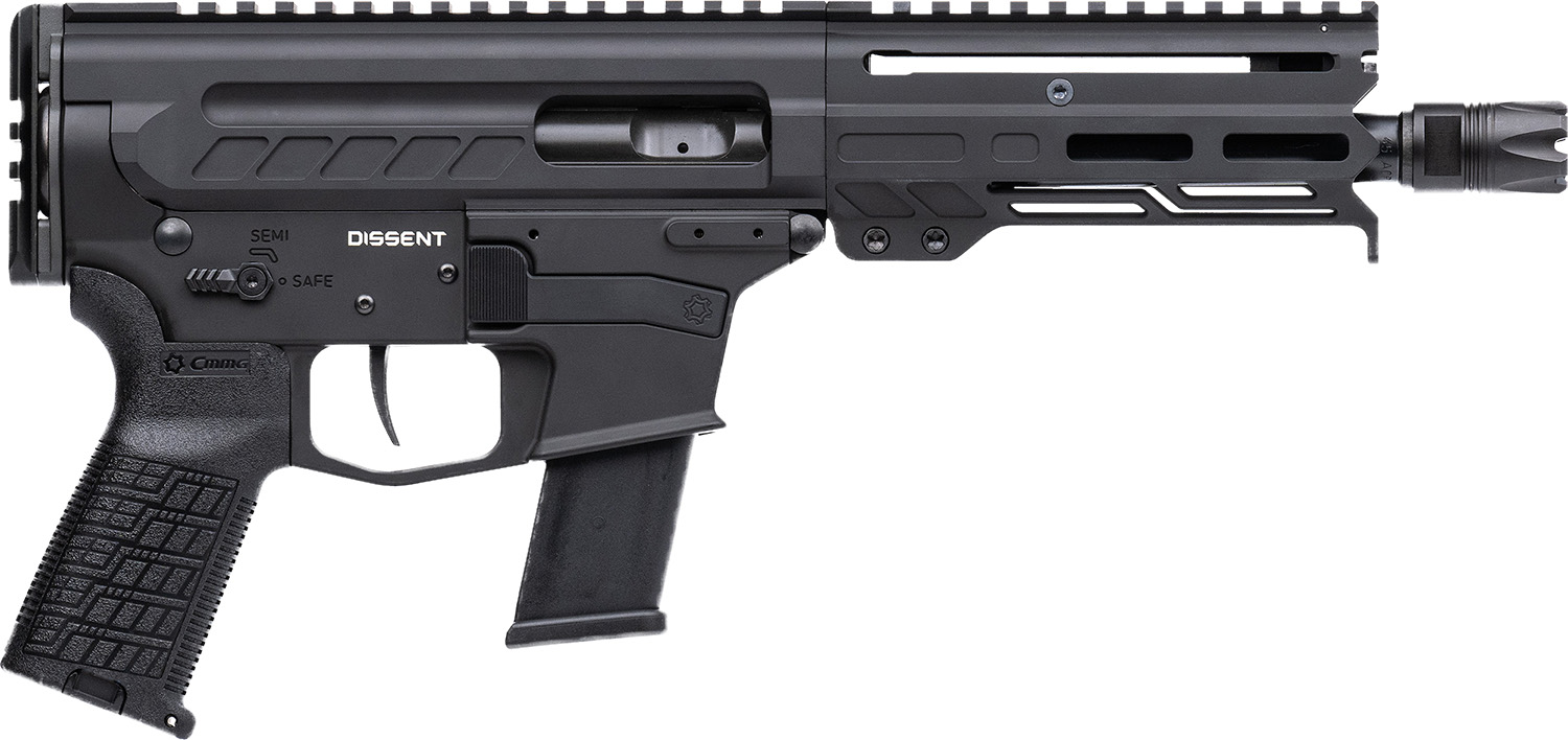 CMMG 45A4C0FAB Dissent MKG 45 ACP 13+1 6.50" Black Nitride Medium Taper Threaded Barrel, CMMG 5.5" M-LOK Handguards, Black Armor Cerakote Aluminum Picatinny Rail Receiver, CMMG Zeroed Grips
