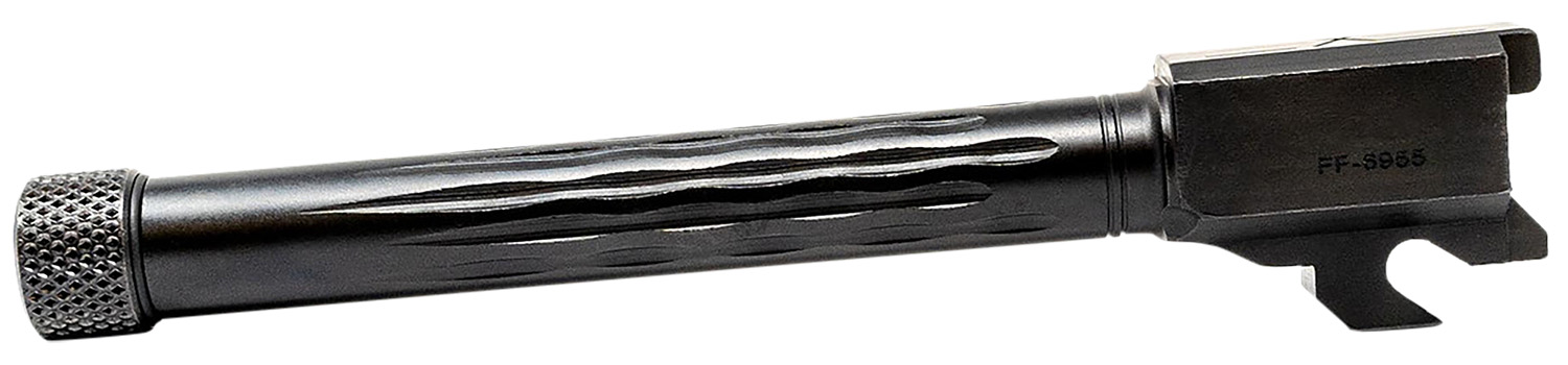 Faxon Firearms 320B910NFLOQT Match Series  9mm Luger Fluted Threaded Black Nitride Stainless Steel, Fits Sig P320