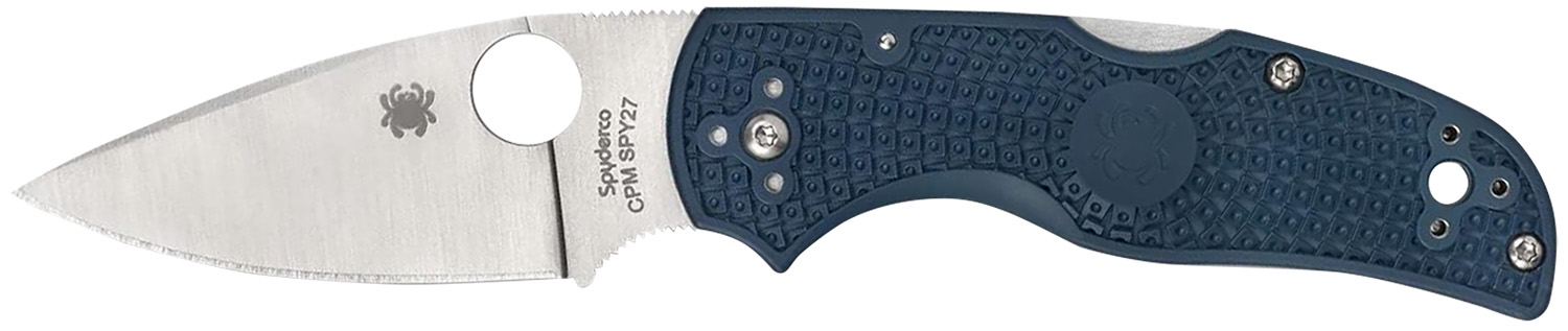 Spyderco C41PCBL5 Native 5 Lightweight 2.95" Folding Spear Point Plain CPM SPY27 SS Blade Cobalt Blue FRN Handle Includes Pocket Clip