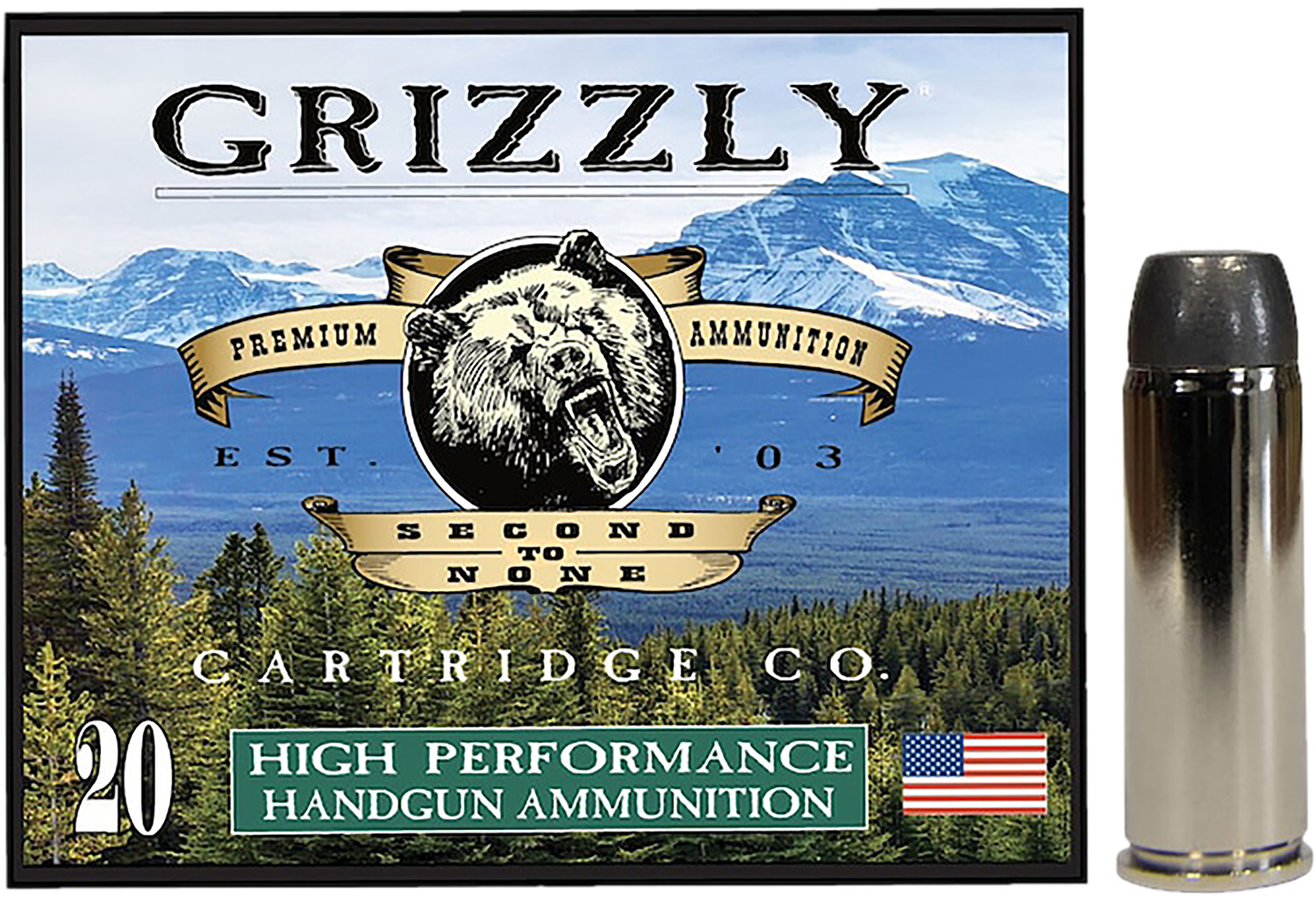 Grizzly Ammo GC45C4 45Colt 265gr Wide Flat Nose Gas Check 20 Per Box/10 Case