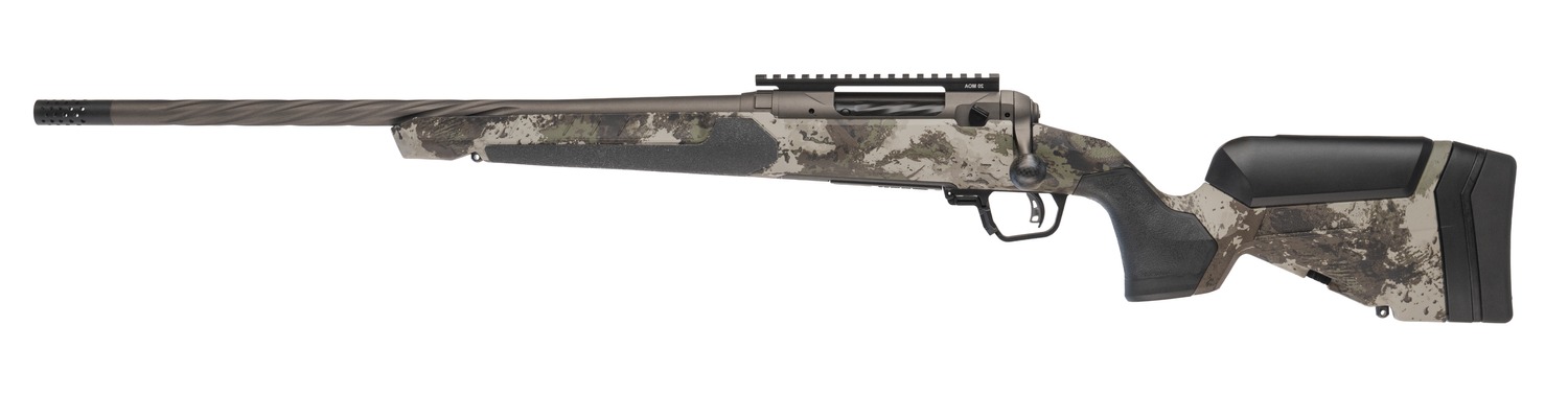 Savage Arms 32595 110 Core Hunter Pro 7mm PRC 3+1 22" Spiral Fluted Barrel, Savage Woodland Camo AccuStock w/AccuFit V2 Synthetic Stock, Left Hand