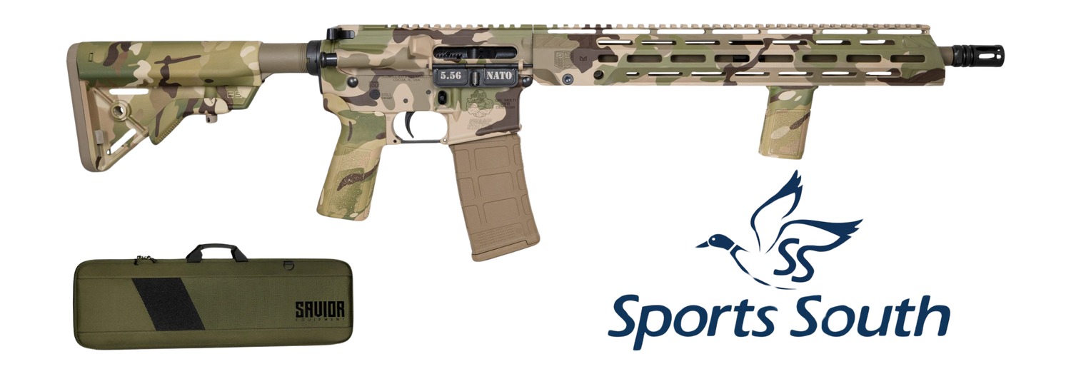 Diamondback DB175AK622 DB15  Sports South Exclusive 5.56 NATO 30+1 16" Threaded Barrel, Swamp Stalker Camo w/Logo Cerakote Aluminum Receiver w/Picatinny Rail, M-LOK Handguard, B5 Bravo MultiCam Polyme