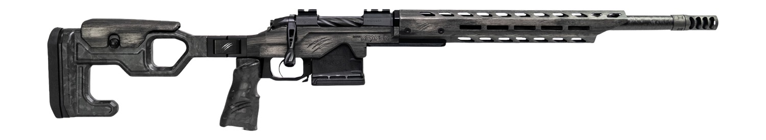 Fierce Firearms REPMT22CM18DG Reaper MTN 2.0 22 Creedmoor 3+1 18" Carbon Fiber Match Grade Threaded Barrel, Distressed Gray Cerakote Titanium Drilled & Tapped Receiver, M-LOK Handguard, Magnesium Fold
