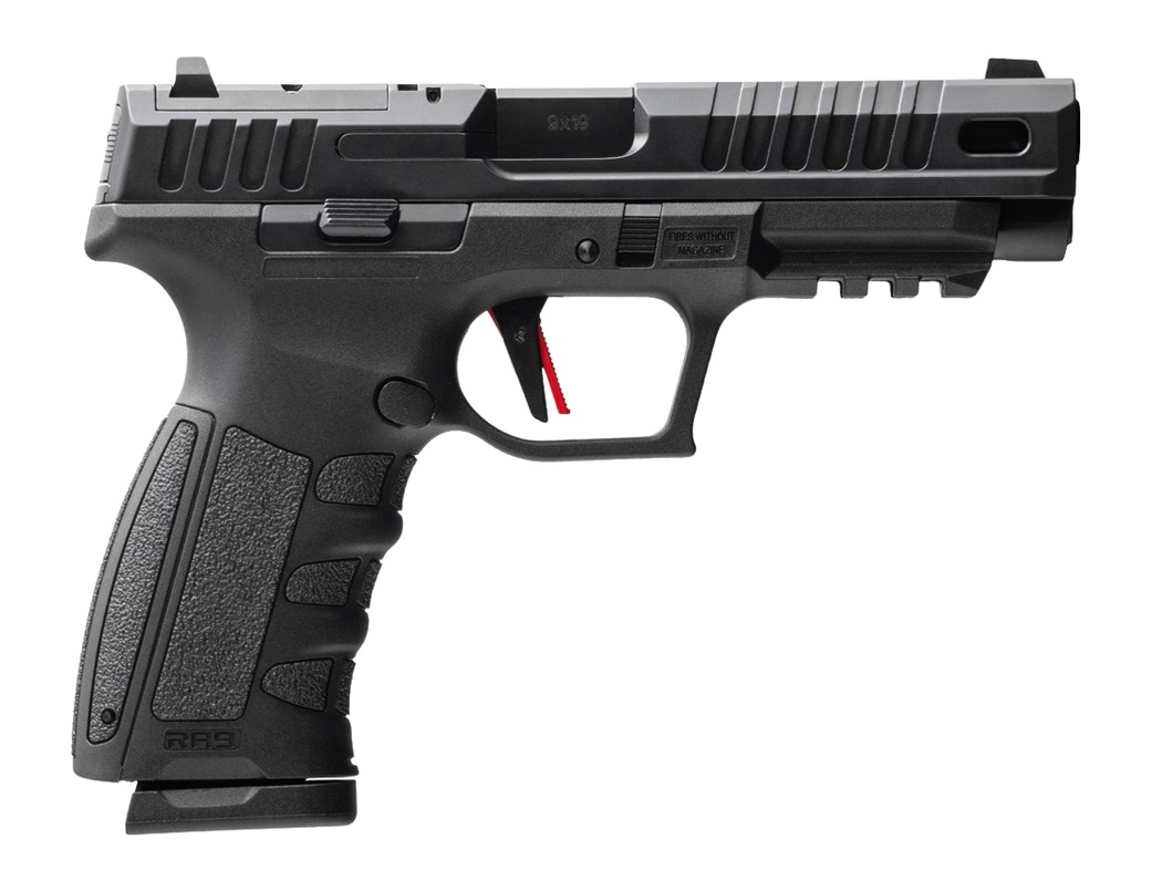 MAC 15000602 RA-9 Defense S 9mm Luger 17+1 4.75" QPQ Tenifer Cerakote Steel Lightening Cut/Optic Ready Slide, Tenifer QPQ Polymer Frame w/Picatinny Rail, Polymer Grip, RMR Footprint, Ambidextrous