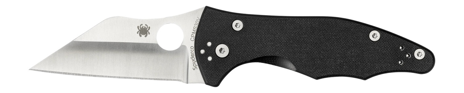 Spyderco C85GP2 Yojimbo 2  3.20" Folding Wharncliffe Plain Satin CPM S30V SS Blade/ Black Textured G10 Handle Includes Pocket Clip
