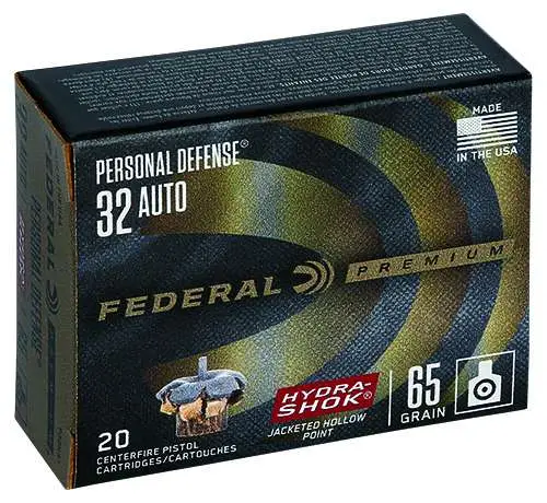 FEDERAL HYDRA-SHOK 32ACP 65G JHP 20RD BX 500RD CASE