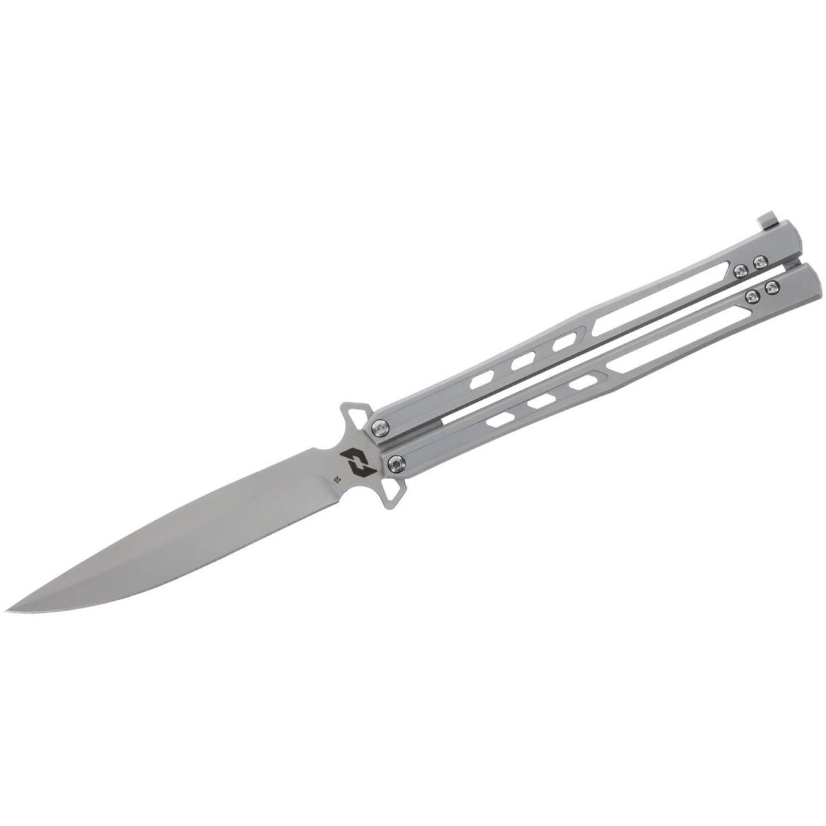 Schrade Alkymest Butterfly Folding Knife 4" Blade Silver
