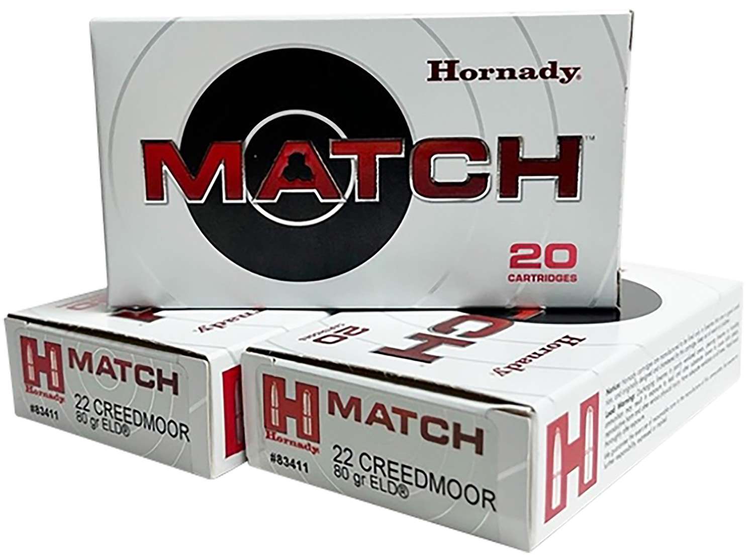 HORNADY MATCH AMO 22 CREEDMOOR 80GR ELD MATCH 20RD (10 BOX CASE)