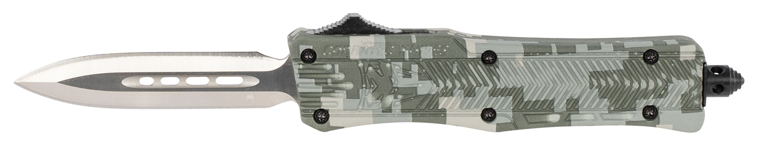 CobraTec Knives SADCCTK1SDAGNS CTK-1  Small 2.75" OTF Dagger Plain D2 Steel Blade/Winter Digi Camo Aluminum Handle Features Glass Breaker Includes Pocket Clip