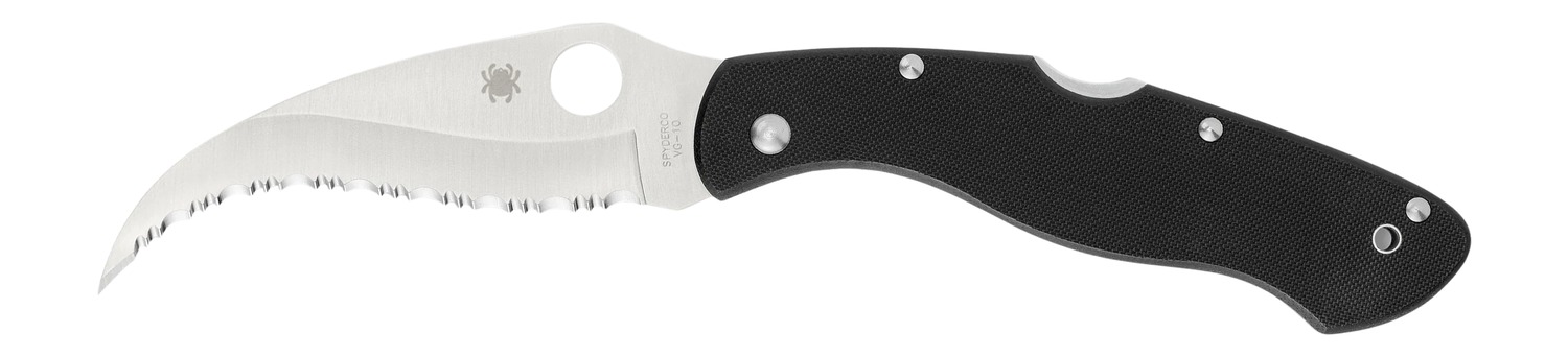 Spyderco C12GS Civilian CLIPIT 4.09" Folding Serrated Satin VG-10 SS Blade/ Black Textured G10 Handle Includes Pocket Clip
