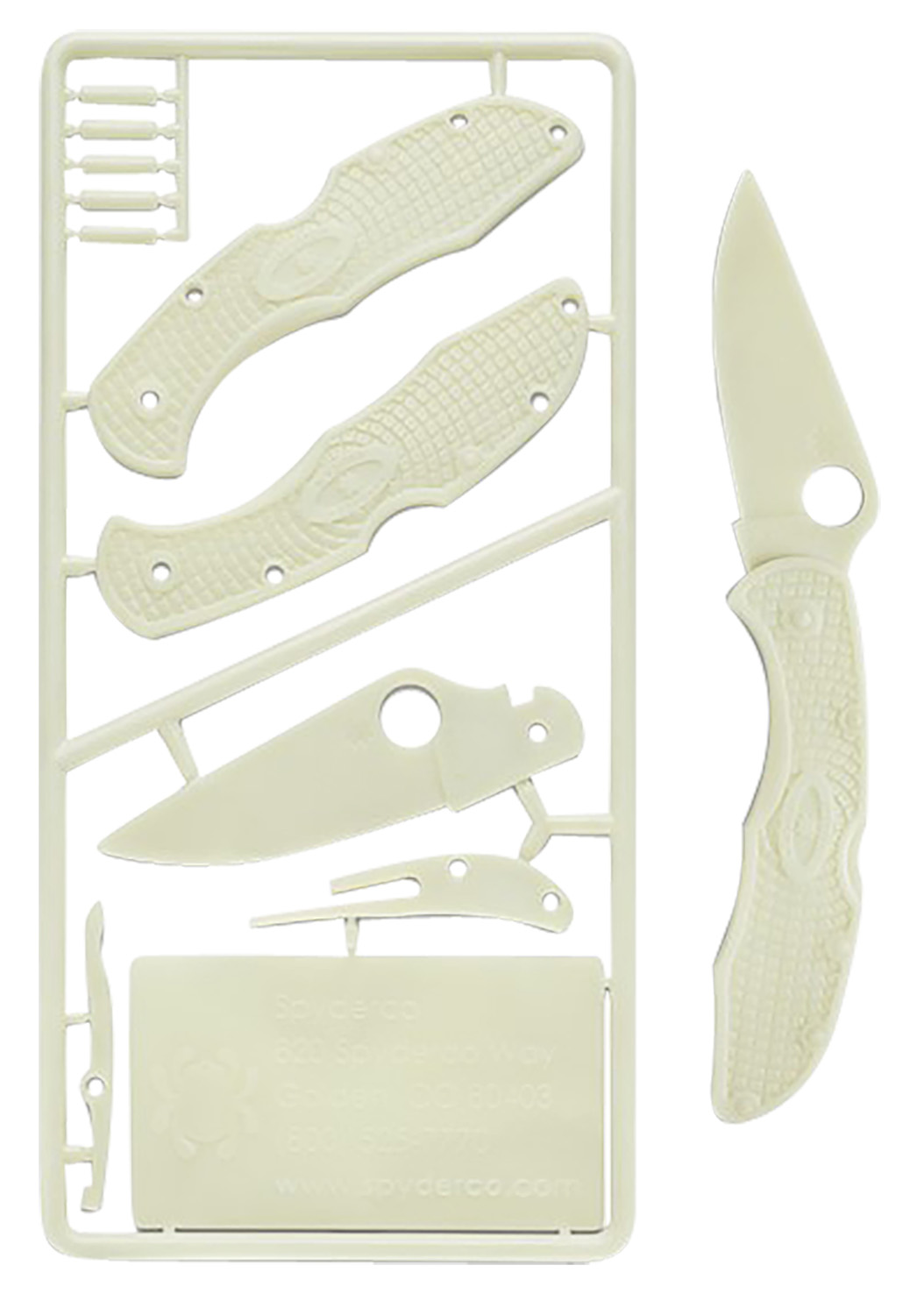 Spyderco PLKIT1 Delica 4 Plastic Kit For Children Ages 7+ Glow-In-The-Dark Plastic