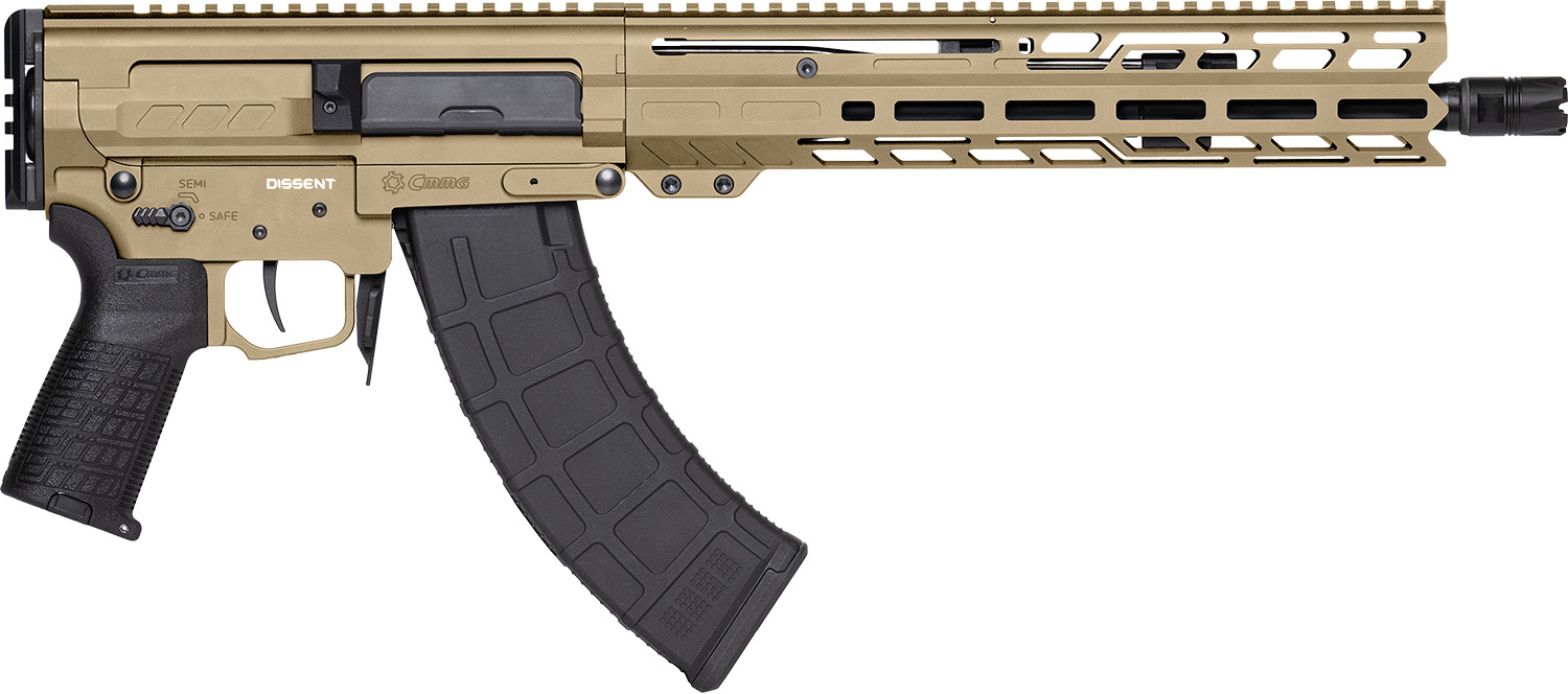 CMMG 86A8E0BCT Dissent MK47 7.62x39mm 30+1 12.50" Black Nitride Threaded Barrel, M-LOK Handguards, Coyote Tan Cerakote Aluminum Picatinny Rail Receiver
