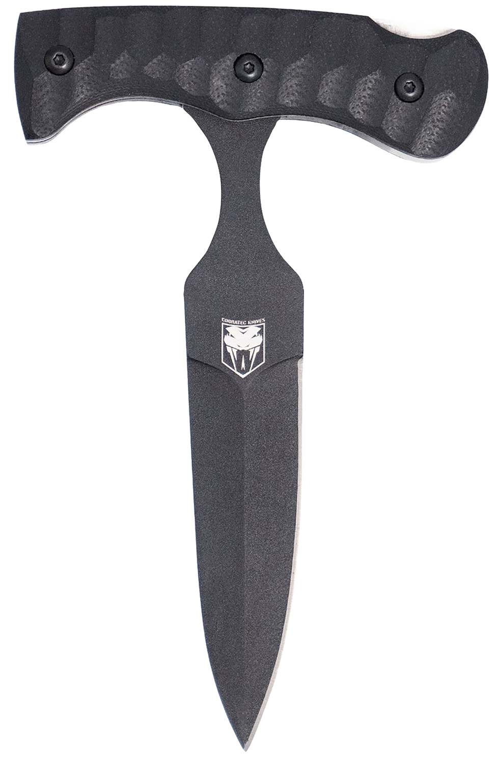 CobraTec Knives FG10PD Folding Push Dagger  2.88" Folding Dagger Plain Black D2 Steel Blade, 4.06" Black Textured G10 Scales Handle
