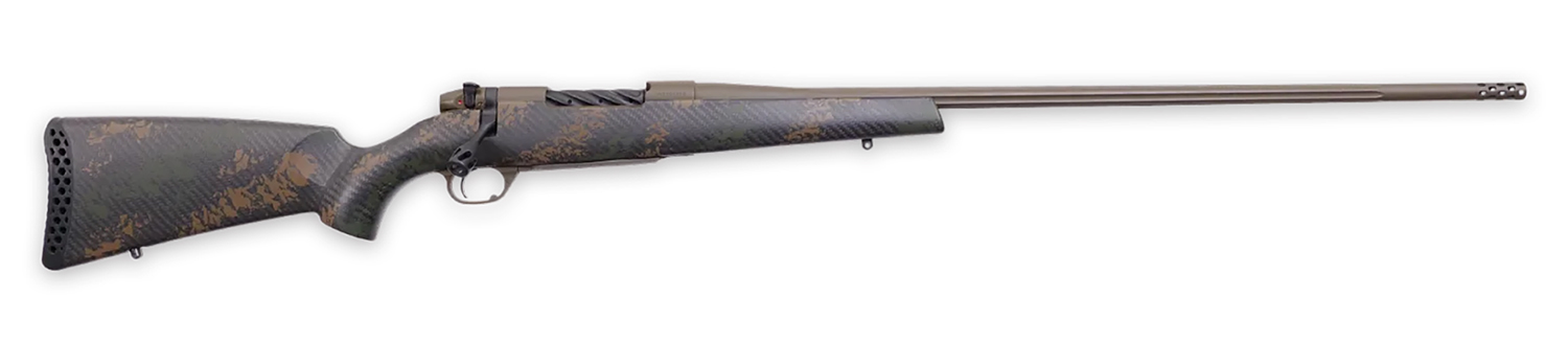 Weatherby MBC20N7MMPR6B Mark V Backcountry 2.0 7mm PRC 3+1 26" Patriot Brown Cerakote Fluted Barrel/Peak 44 Blacktooth Carbon Fiber w/ Dark Green/Brown Sponge Stock