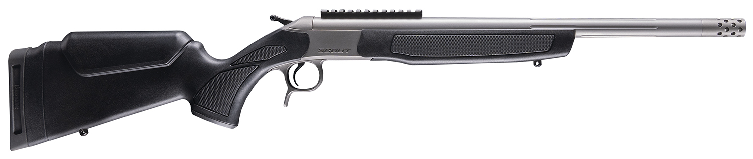 CVA CR4438S Scout Takedown 350 Legend 1rd 22" Stainless Fluted Threaded Barrel, Stainless Steel Receiver w/Picatinny Rail, Adj Comb & LOP Black Synthetic Stock