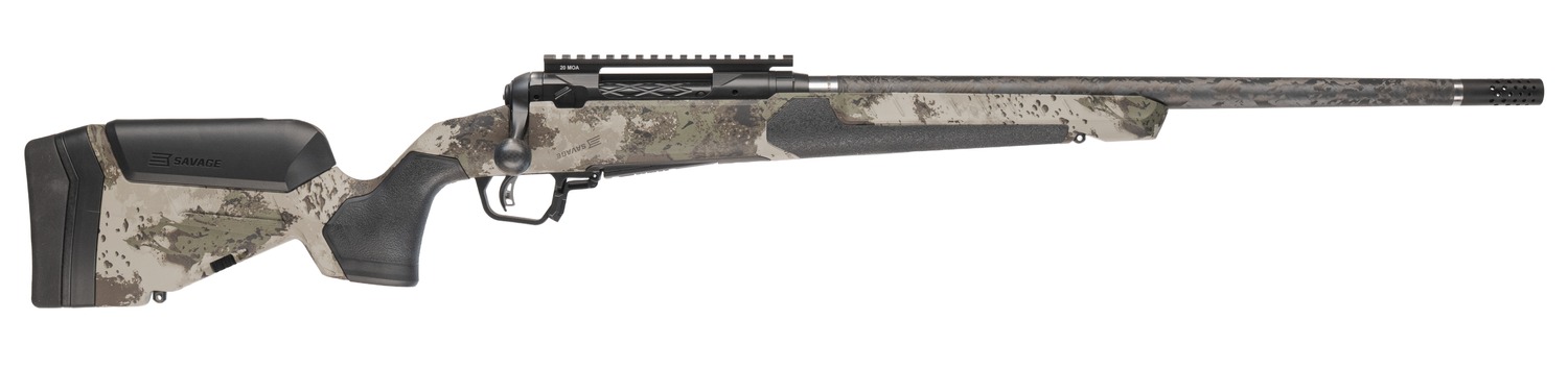 Savage Arms 32719 110 UltraLite Pro Full Size 300 Win Mag 3+1 20" Carbon Fiber Barrel, Savage Woodland Camo Accufit V2 Synthetic Stock, Right Hand