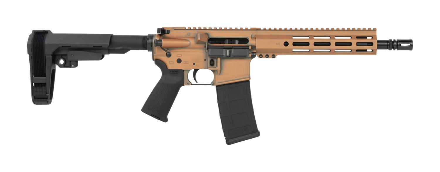 Shark Coast Tactical SCC07244PEN-P Penny 5.56 NATO 30+1 10.50" Black Nitride Threaded Barrel, Aluminum Receiver w/Picatinny Rail, M-LOK Handguard, Black Polymer SB Tactical SBA3 Brace, Polymer Grip