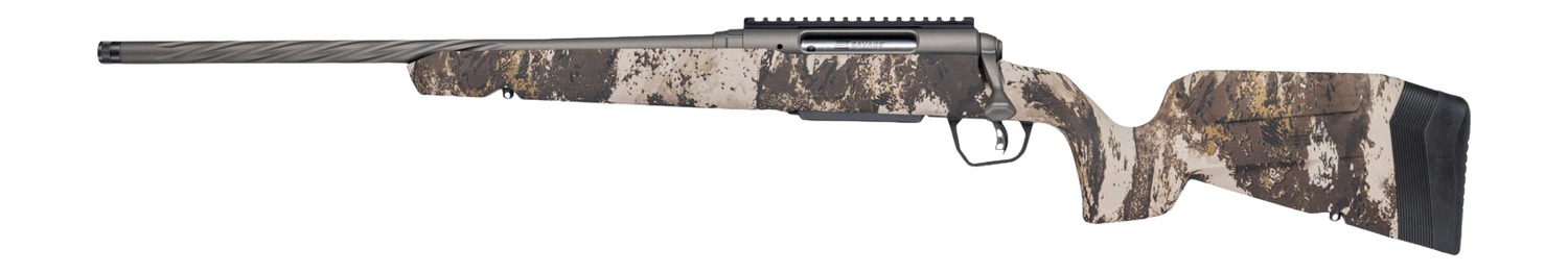 Savage Arms 33258 Axis 2 Pro 6.5 Creedmoor 4+1 20" Gun Metal Bronze Cerakote Spiral Fluted Threaded Barrel & Receiver w/Picatinny Rail, Savage Western Camo Fixed w/Pistol Grip Synthetic Stock, Left Ha