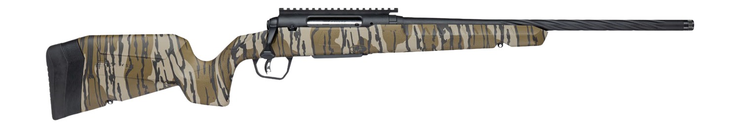 Savage Arms 33304 Axis 2 Pro 7mm-08 Rem 4+1 20" Black Cerakote Carbon Steel Spiral Fluted Threaded Barrel & Receiver w/Picatinny Rail, Mossy Oak Original Bottomland Fixed w/Pistol Grip Synthetic Stock