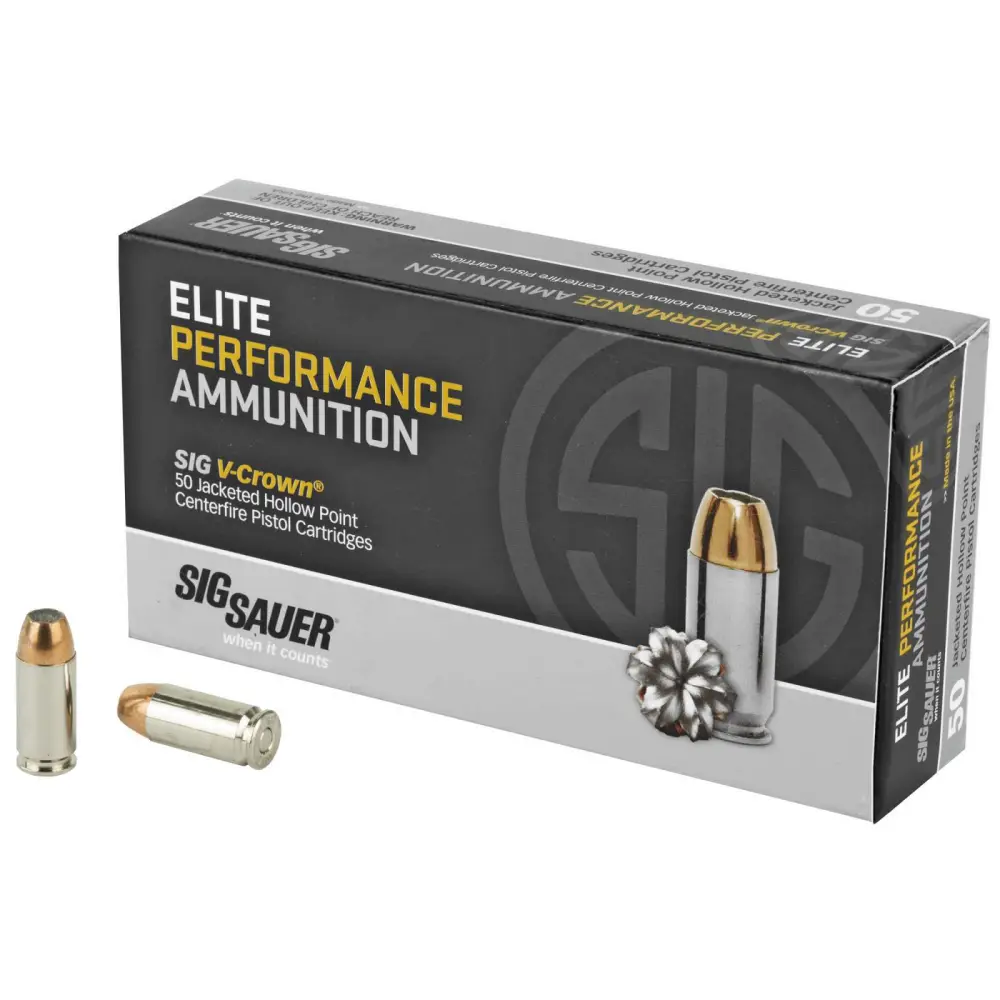 SIG SAUER ELITE V CROWN AMO 40S&W 165GR JHP 50RD (10 BOX CASE)