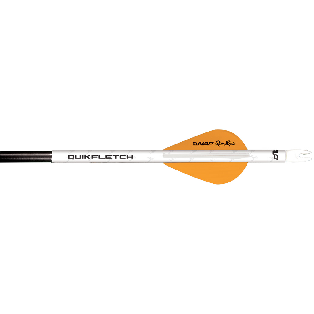 NAP Quikfletch w/Quikspin Vanes White/Orange 6 pk.