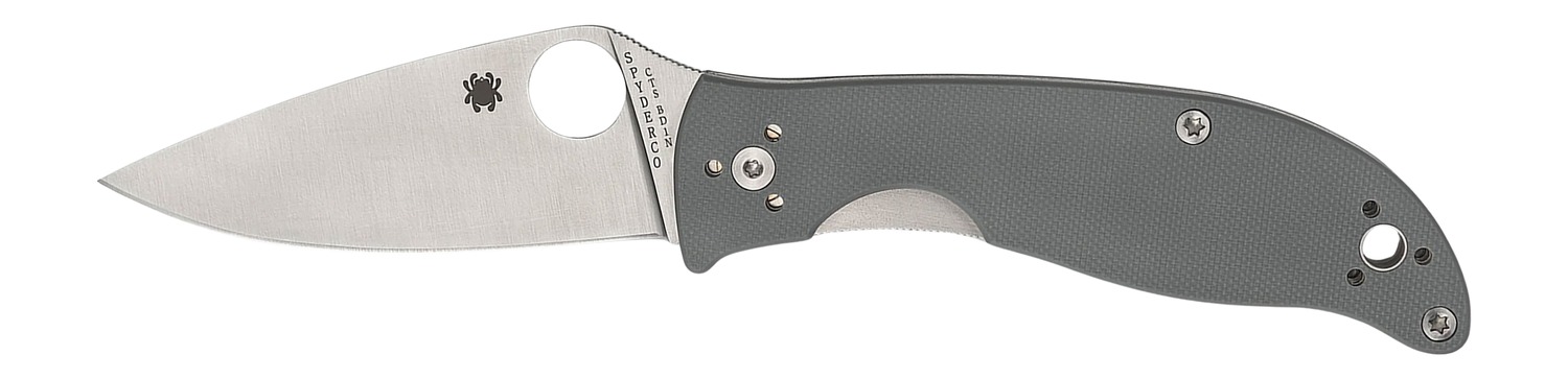 Spyderco C220GPGY Polestar  3.30" Folding Drop Point Plain CTS BD1 SS Blade Gray G10 Handle Includes Pocket Clip