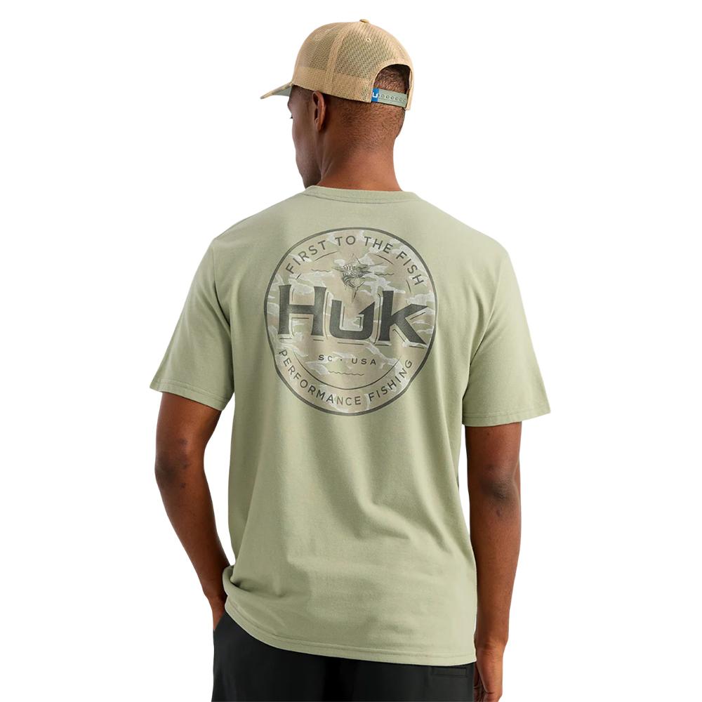 Huk Marlin Circle Short Sleeve Pocket Shirt Seagrass 2XL