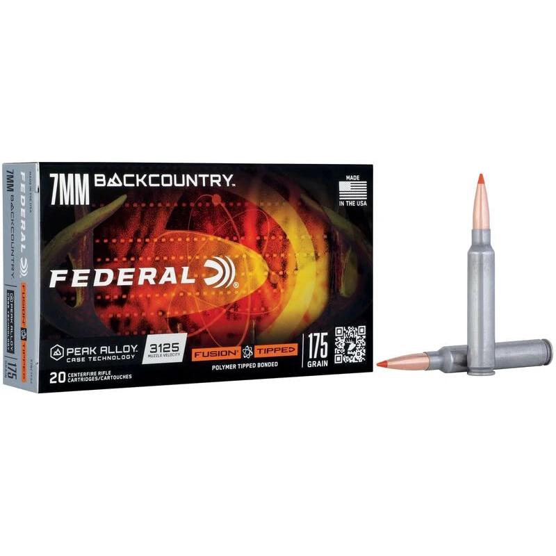 Federal Fusion Tipped Rifle Ammunition 7mm Backcountry 175gr PT 2860 fps 3125 fps 20/ct