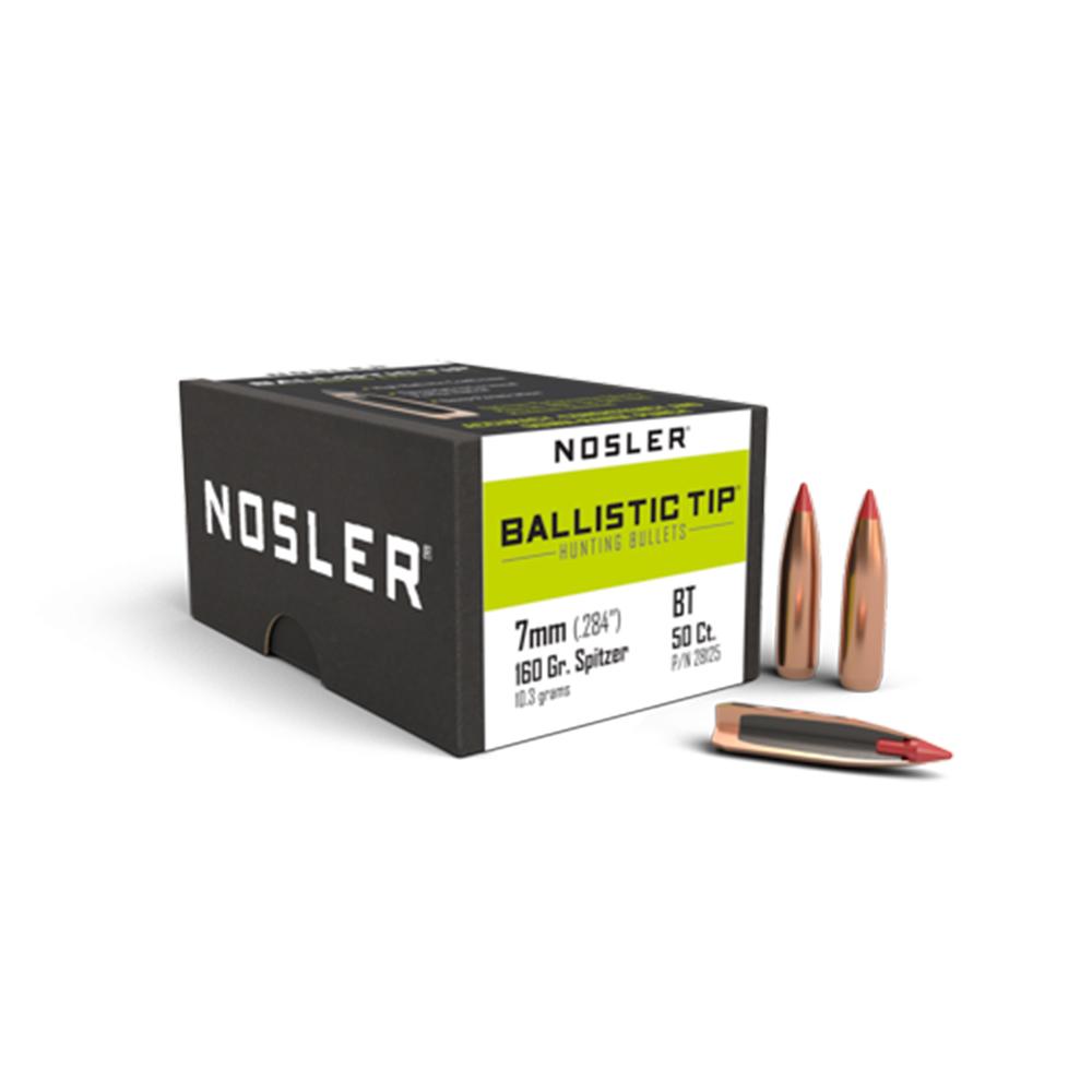 Nosler Ballistic Tip Hunting Rifle Bullets 7mm .284" 160gr 50/rd