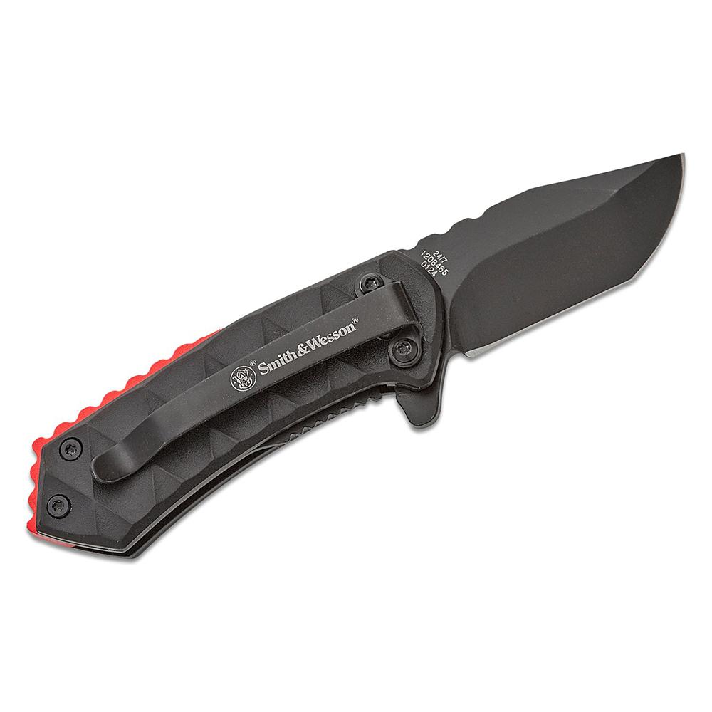 Smith & Wesson 24/7 Spring Assisted Folding Knife 1-9/10" Clip Point Blade Black Box