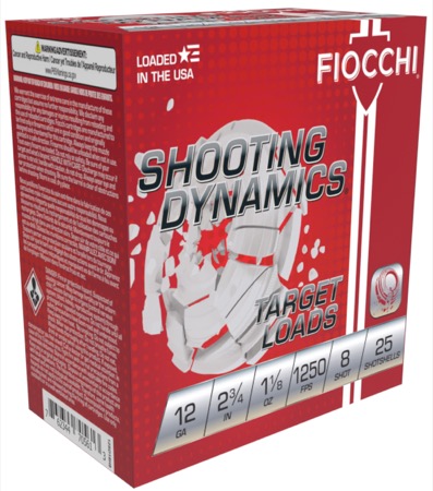 FIOCCHI SHOOTING DYNAMICS AMO 12GA 2.75 IN 1 1/8 OZ #8 1250FPS 25-RD (10 BOXES PER CASE)